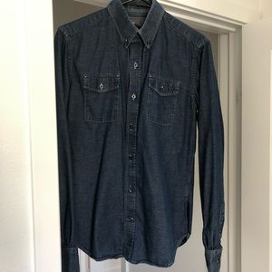 Vince deep indigo chambray shirt